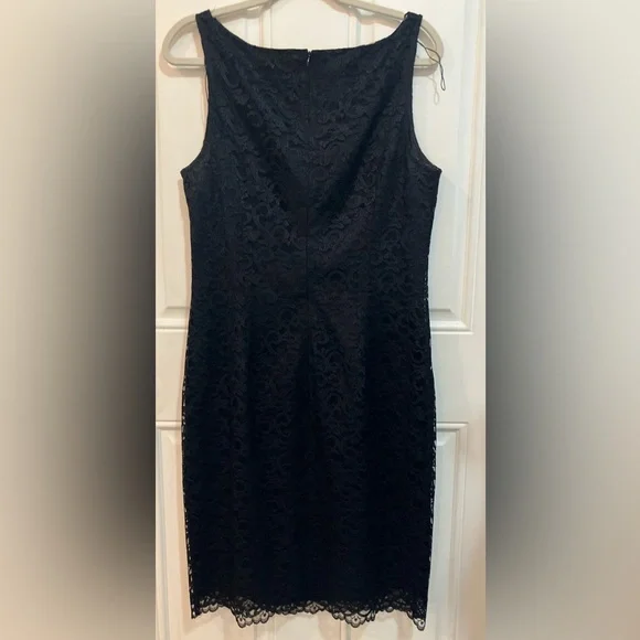 Vintage Address Maggy Elegant Black Lace Dress-Size 14 - Picture 2 of 6